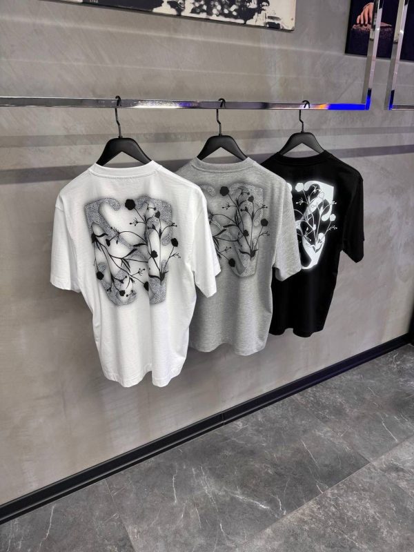 Black off-white flower arrow skate cotton tee - Image 6