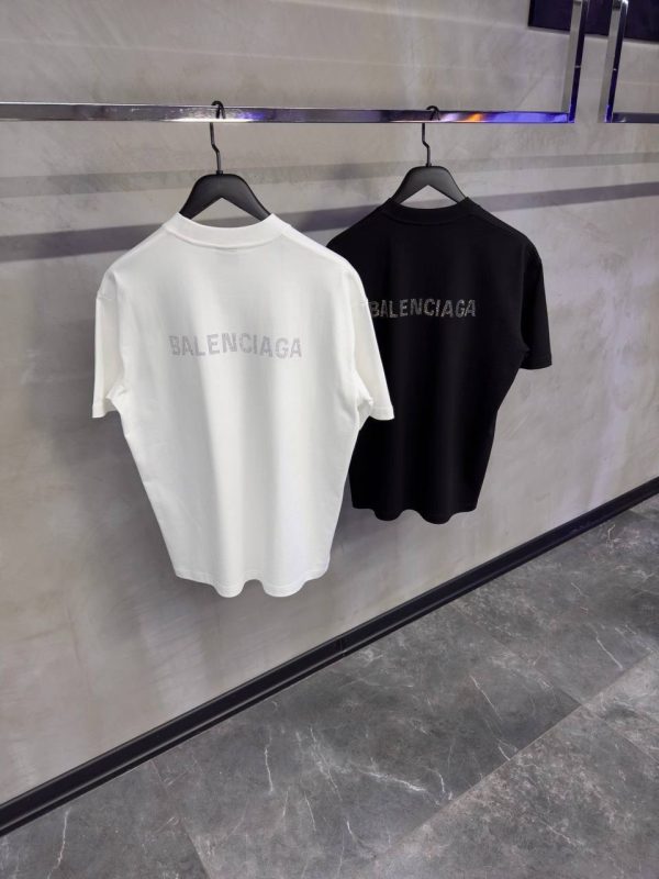 Black balenciaga rhinestone cotton tee - Image 4