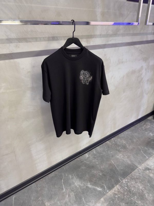 Black amiri MA swirl cotton tee