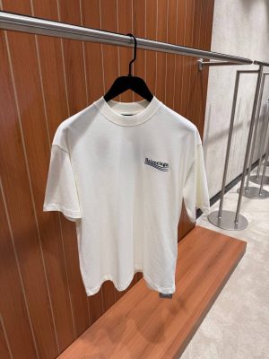 Cream washed balenciaga political campaign cotton tee