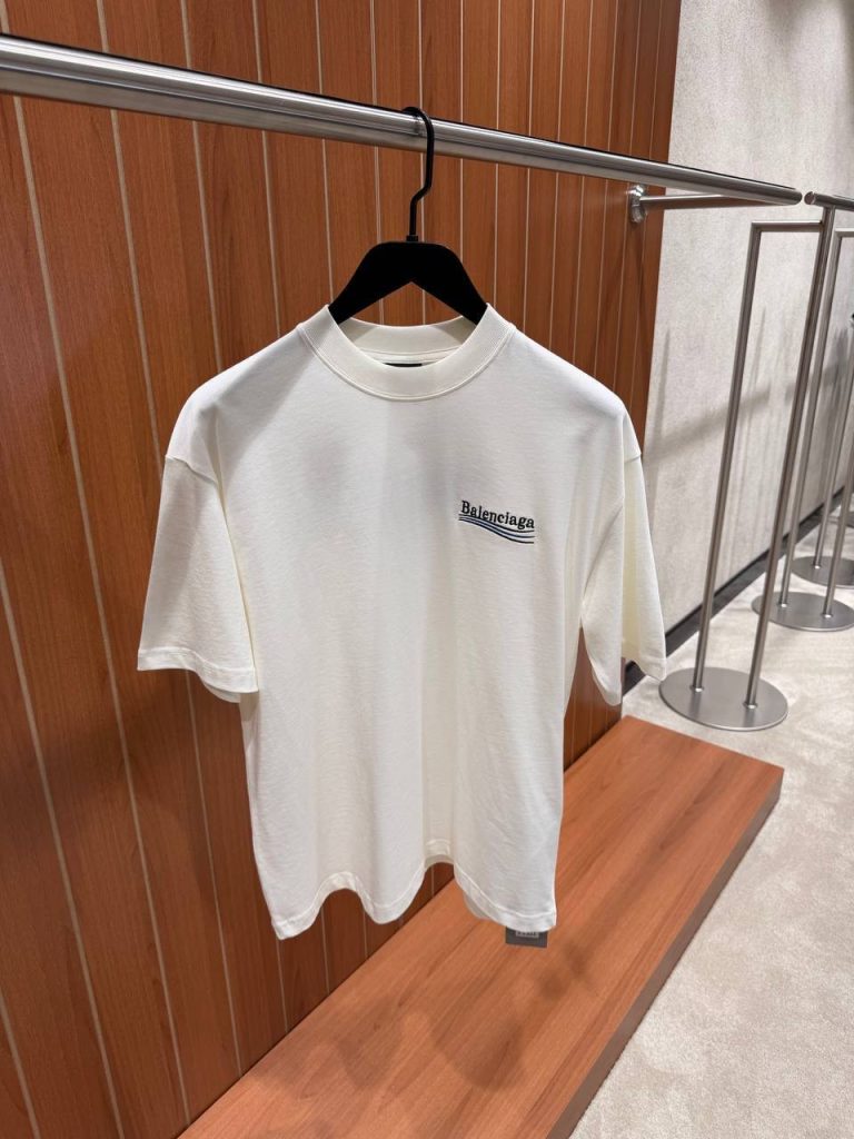 Cream washed balenciaga political campaign cotton tee