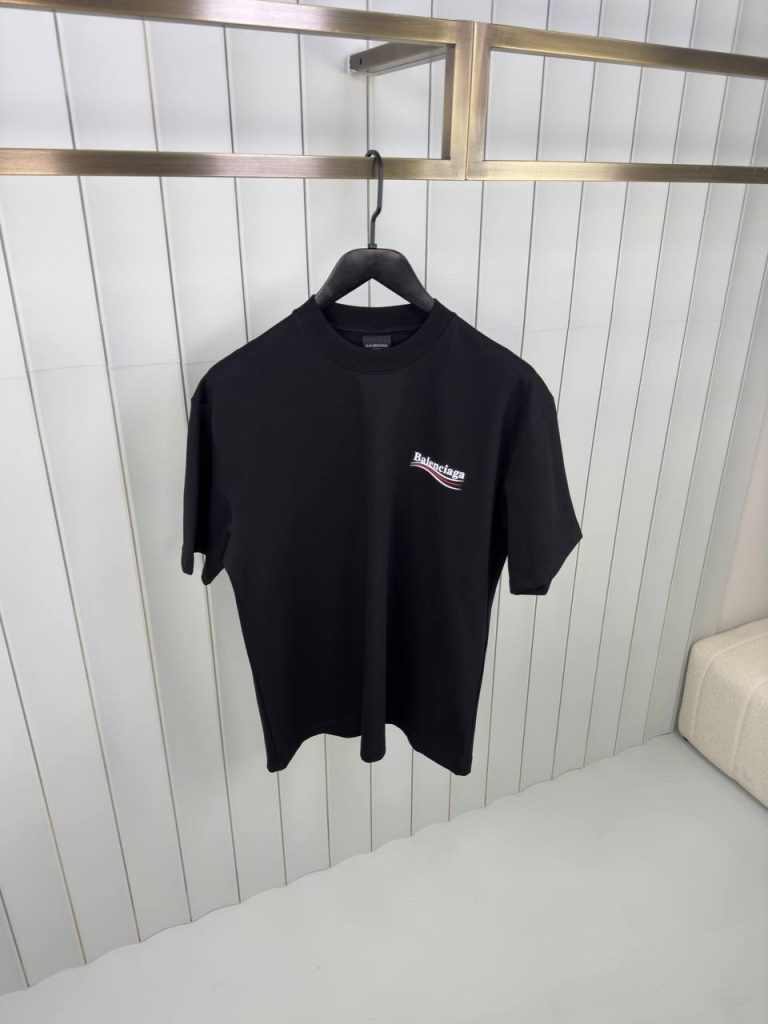 Black Balenciaga political campaign cotton tee