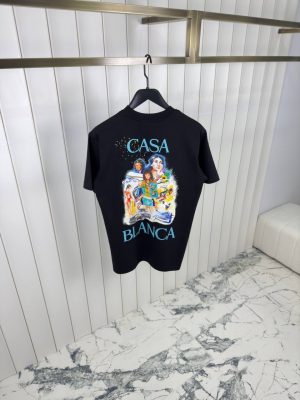 Black casablanca celebration du sport cotton tee