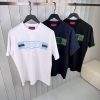 Navy gucci web banner logo cotton tee - Image 2