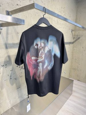 Black off-white with san matthew print cotton tee