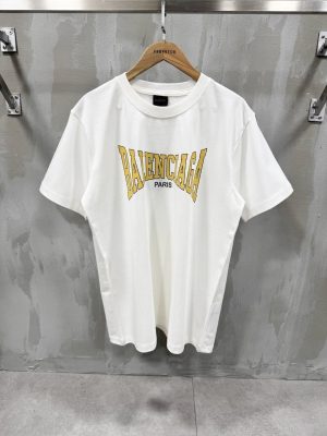 White balenciaga paris cotton tee