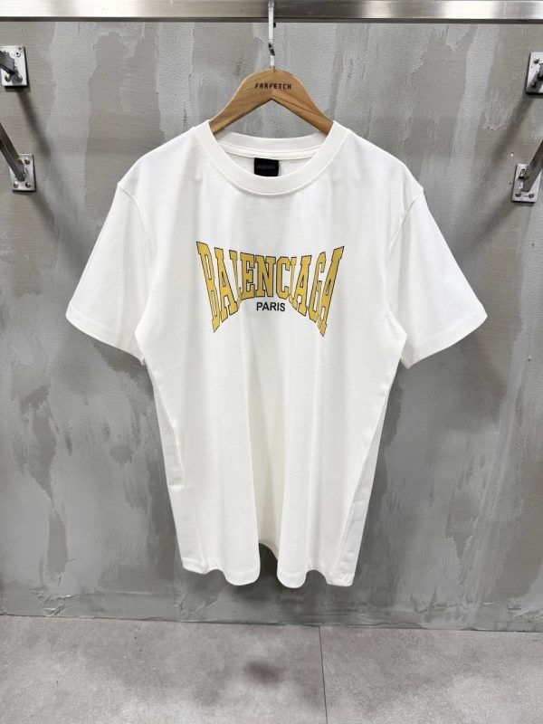 White balenciaga paris cotton tee