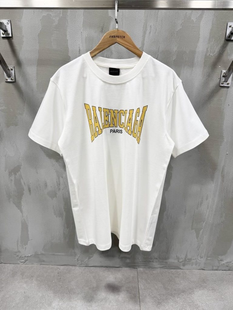 White balenciaga paris cotton tee