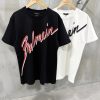 Black balmain flocked balmain letter cotton tee - Image 2