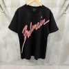 Black balmain flocked balmain letter cotton tee