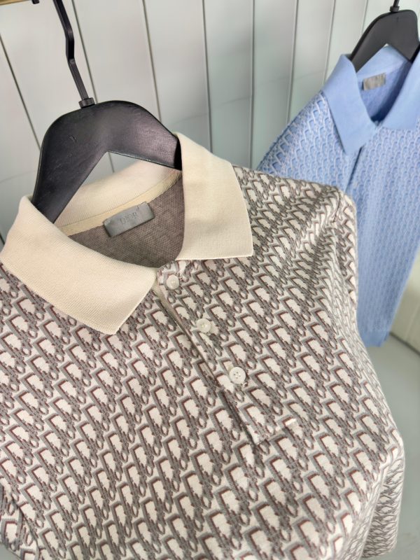 Beige dior oblique cotton polo shirt - Image 5