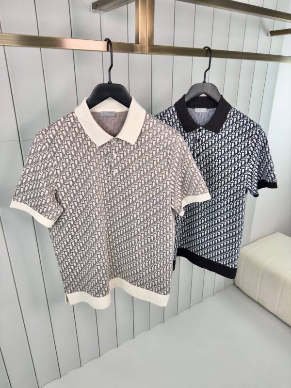 Beige dior oblique cotton polo shirt - Image 5
