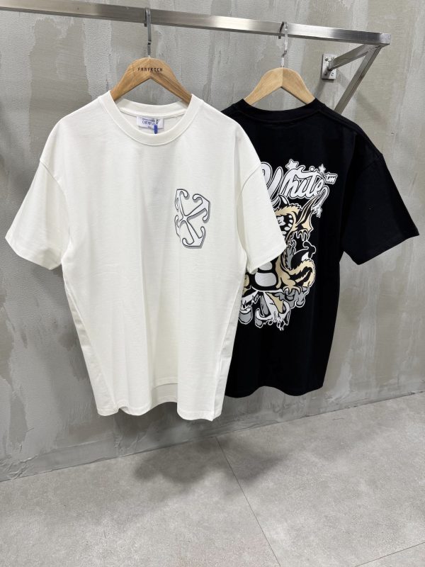 White off-white dragon skate cotton tee - Image 3