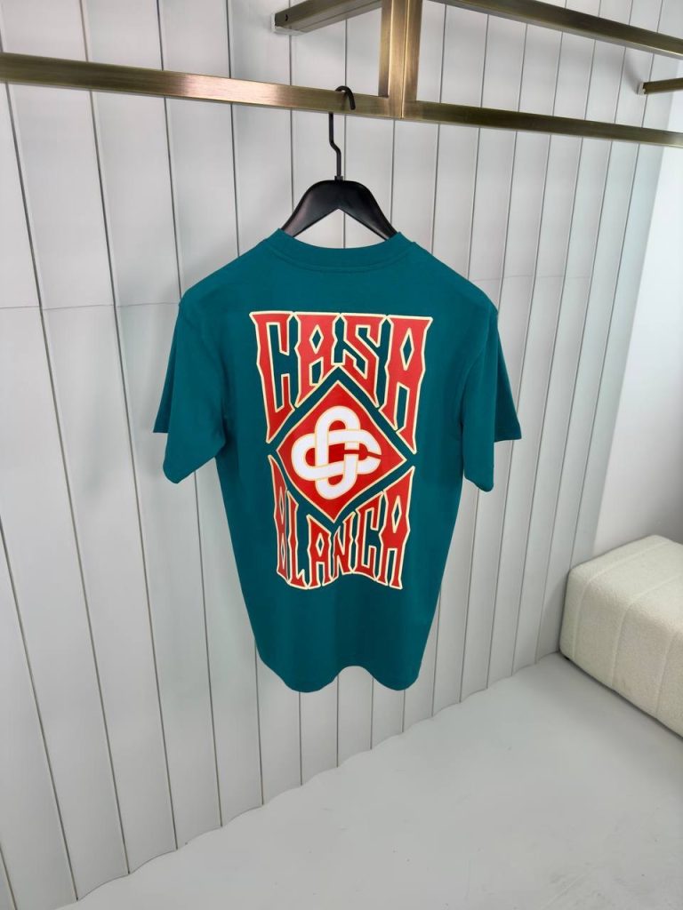 Green casablanca gothic stacked logo cotton tee