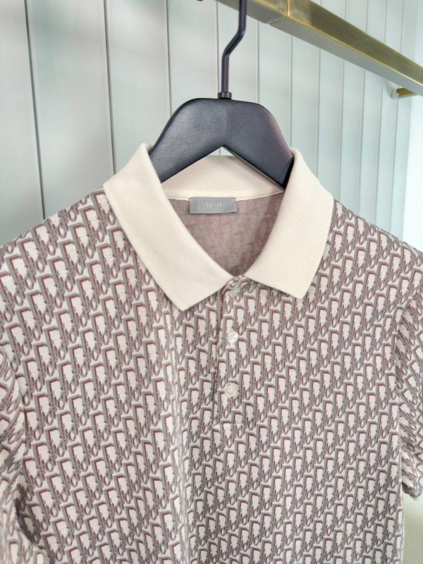 Beige dior oblique cotton polo shirt - Image 4