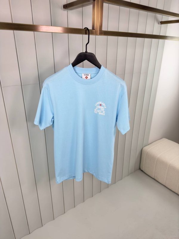 Blue casablanca looking at the beauty of the world cotton tee - Image 2