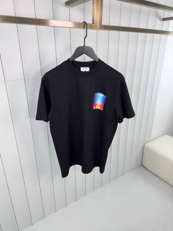 Black casablanca gradient logo cotton tee - Image 2