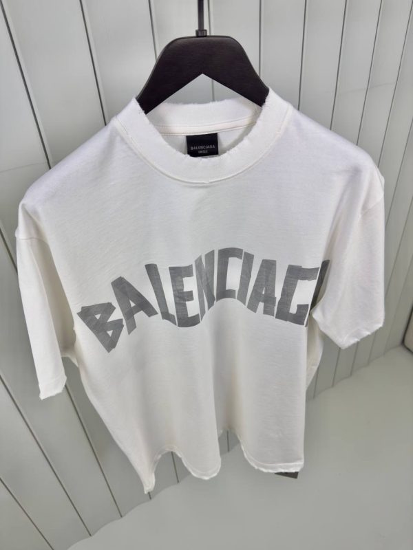White balenciaga new tape type cotton tee - Image 3