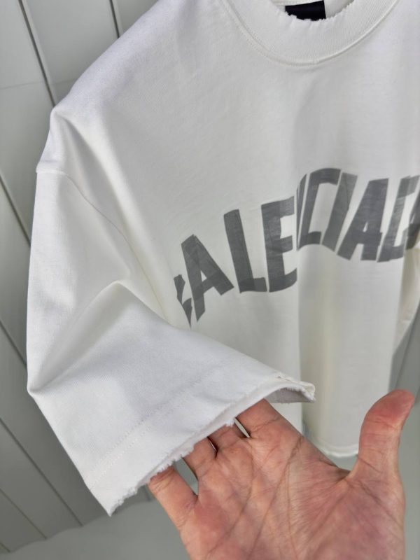 White balenciaga new tape type cotton tee - Image 4
