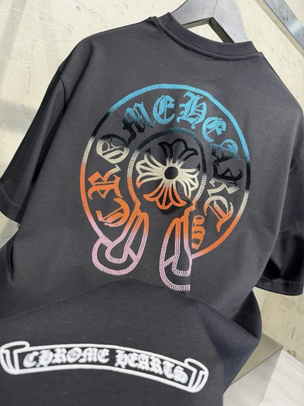 Black chrome hearts rainbow cotton tee - Image 3