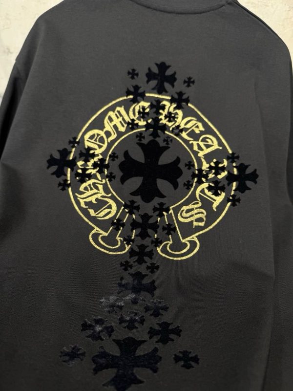 Black chrome hearts crosses cotton tee - Image 3