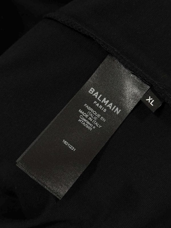 Black balmain logo print cotton tee - Image 3