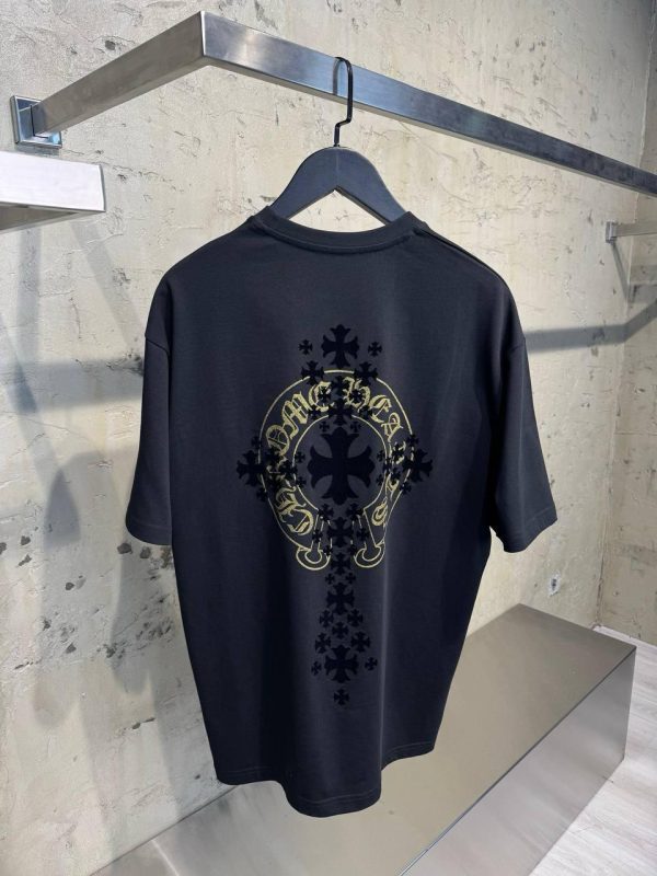 Black chrome hearts crosses cotton tee