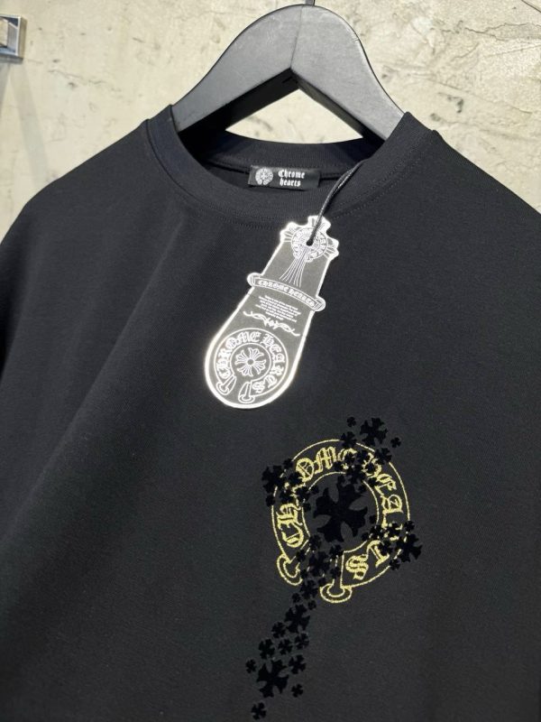 Black chrome hearts crosses cotton tee - Image 4