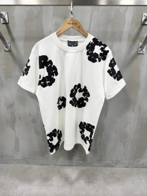 White denim tears logo cotton tee
