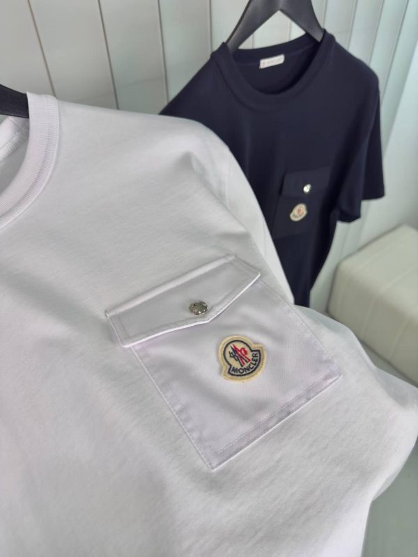 White moncler tweed pocket detail cotton tee - Image 3