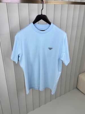 Blue prada logo cotton relaxed tee