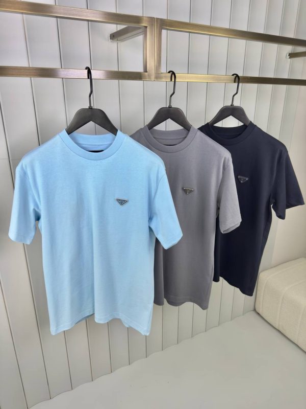 Navy prada logo cotton relaxed tee - Image 2