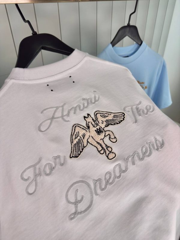 White amiri embroidered dreamers coton tee - Image 4