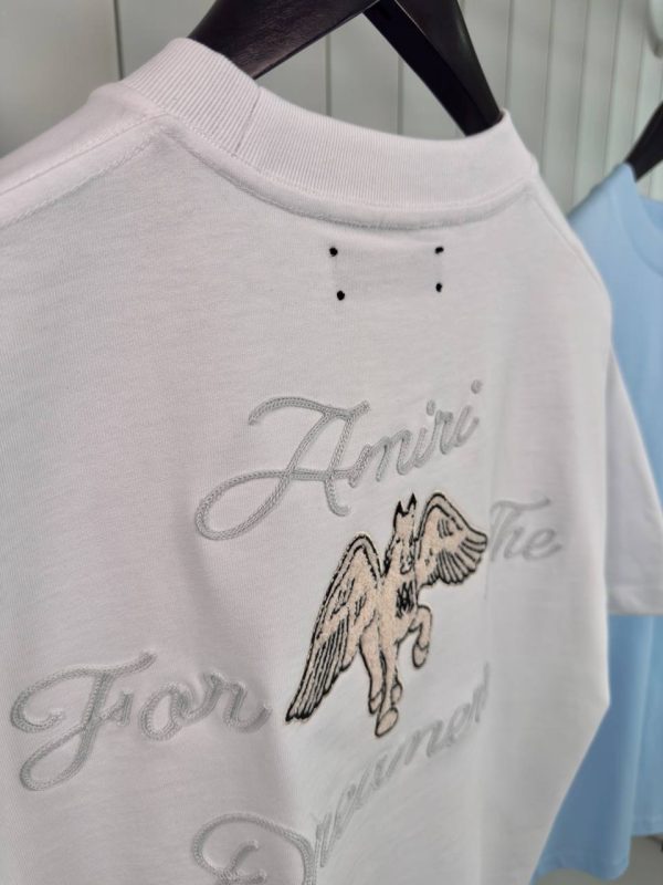 White amiri embroidered dreamers coton tee - Image 3