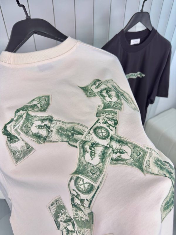 Beige off-white cash arrow cotton tee - Image 3