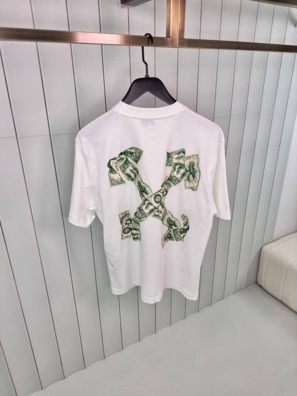 White off-white cash arrow cotton tee