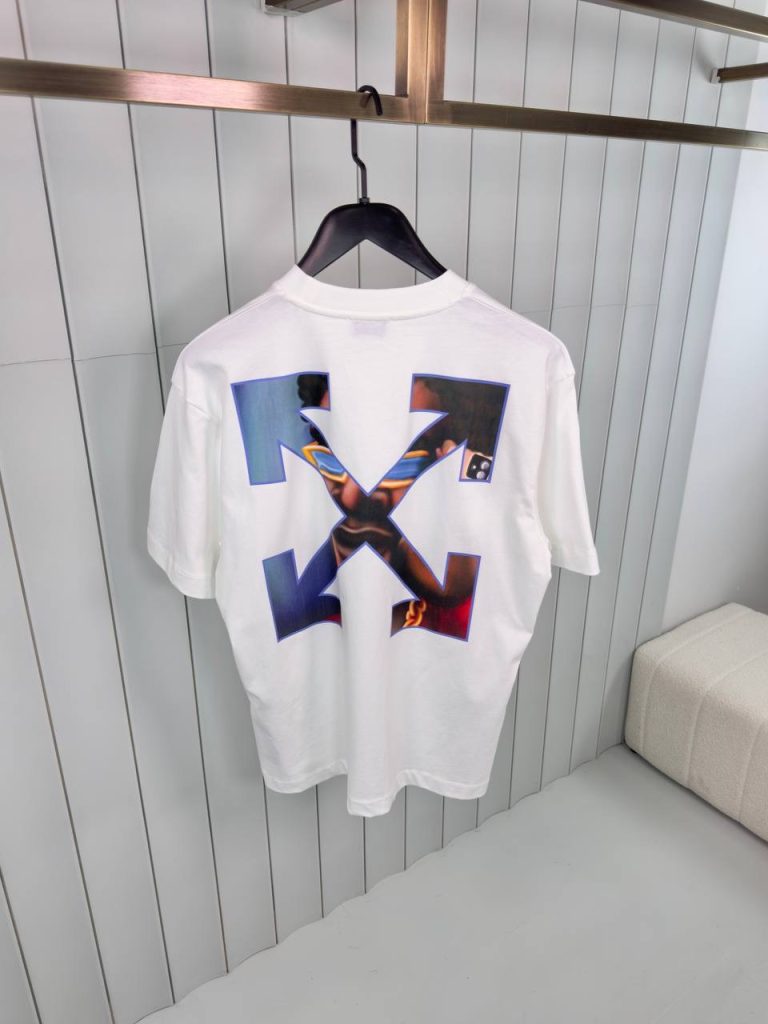 White off-white barber arrow cotton tee