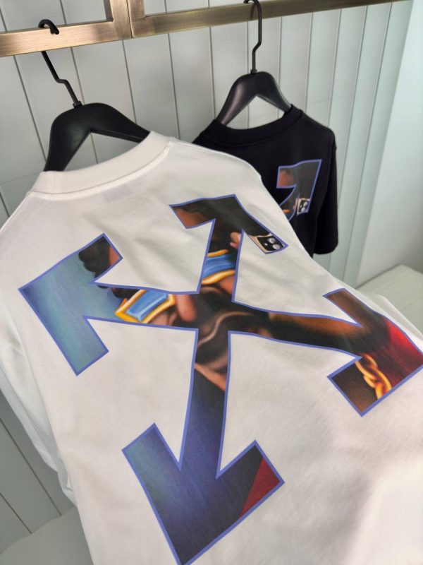 White off-white barber arrow cotton tee - Image 3