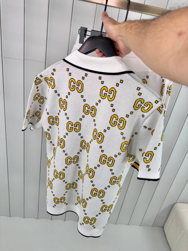 Yellow gucci GG knitted milk short set - Image 2