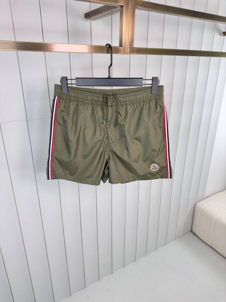 Green moncler nylon swim short