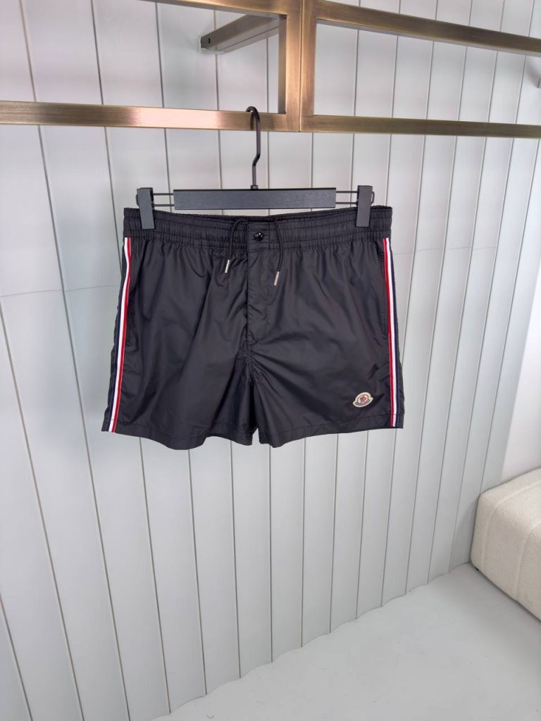 Black moncler nylon swim short