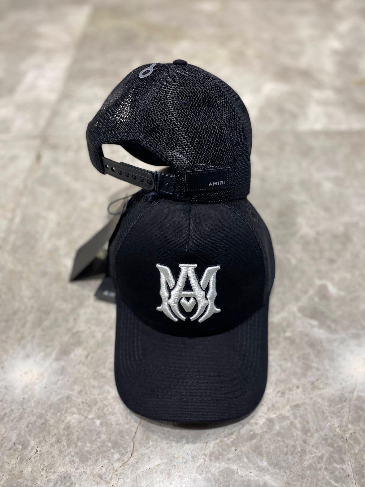 Black amiri MA logo mesh back cap