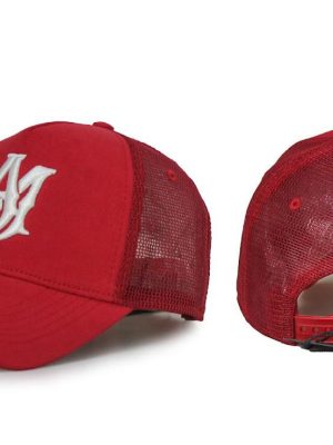Red amiri white MA logo mesh back cap