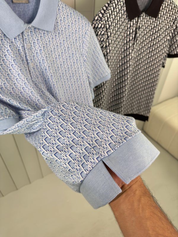 Blue dior oblique cotton polo shirt - Image 3