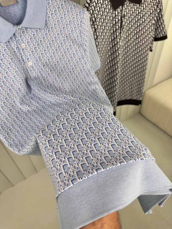 Blue dior oblique cotton polo shirt - Image 2