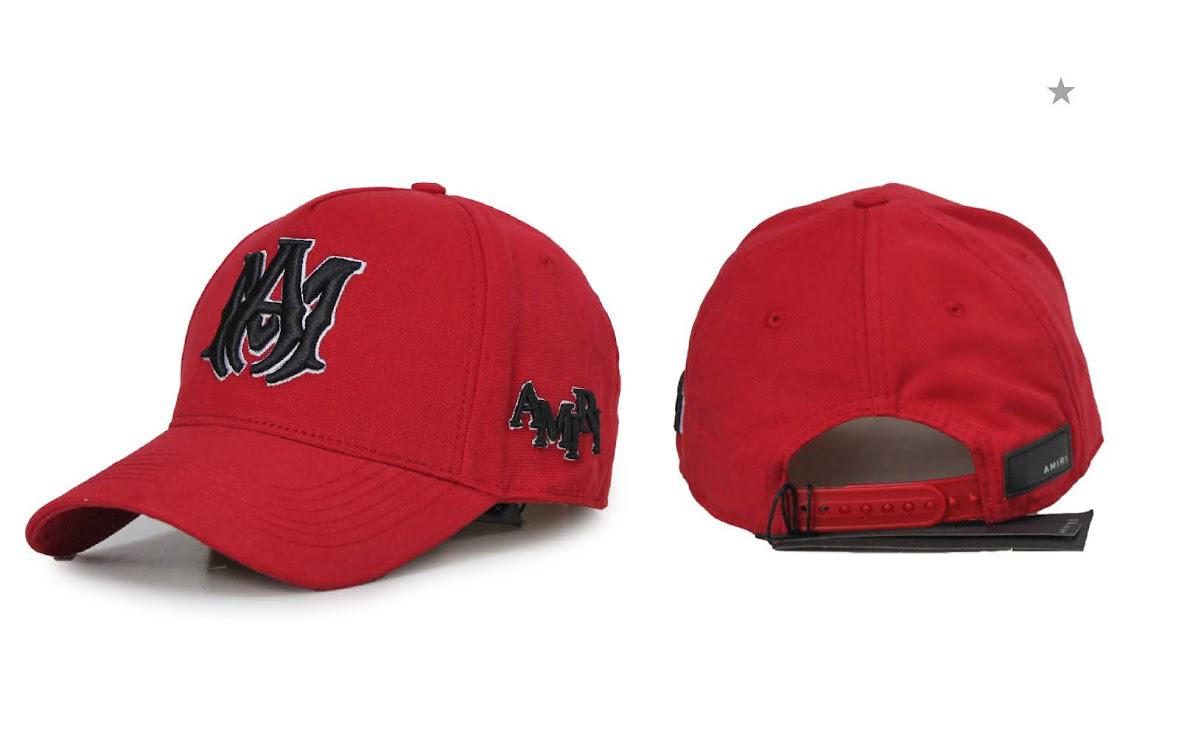 Red amiri black MA logo cap