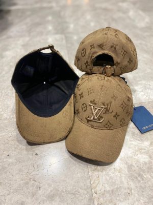 Brown LV monogram logo cap