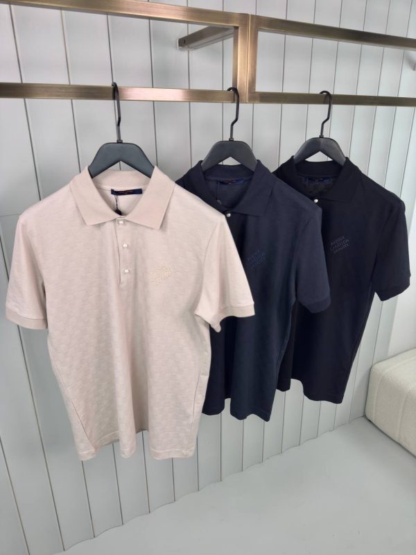 Beige LV damier signature polo tee - Image 4