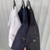 White prada sleeve triangle logo panelled cotton tee - Image 4