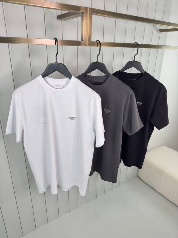 Gray prada logo tone cotton relaxed tee - Image 2